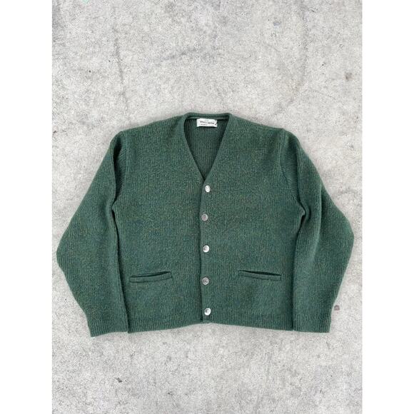 Vintage 1960s Wool & Mohair Green CardiganSize S